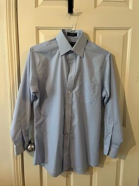Stafford Light Blue Men's Dress Shirt with Point Collar